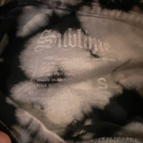 Black Tie dye Sublime Long Beach T-shirt • size small - Picture 10 of 10